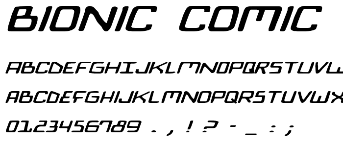Bionic Comic Expanded Italic font